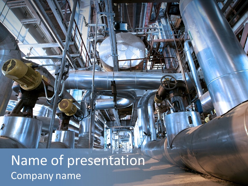 Industry Blue Pipe PowerPoint Template