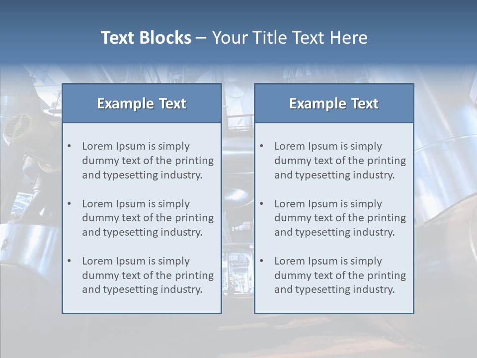 Industry Blue Pipe PowerPoint Template