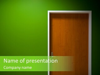 Empty Orange Key Hole PowerPoint Template