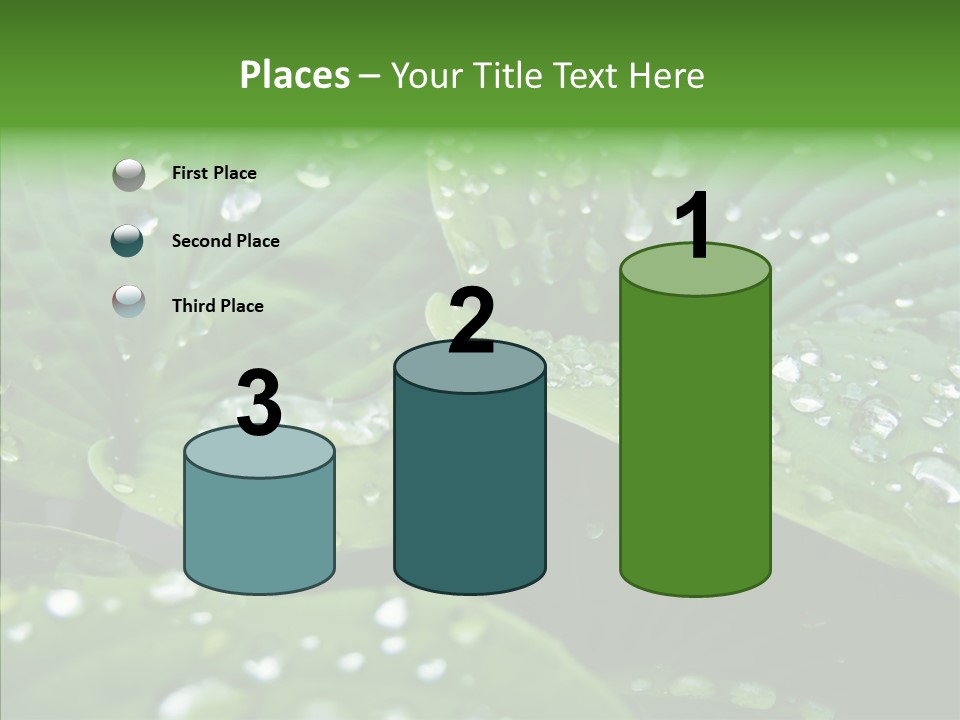 Water Droplets Green PowerPoint Template