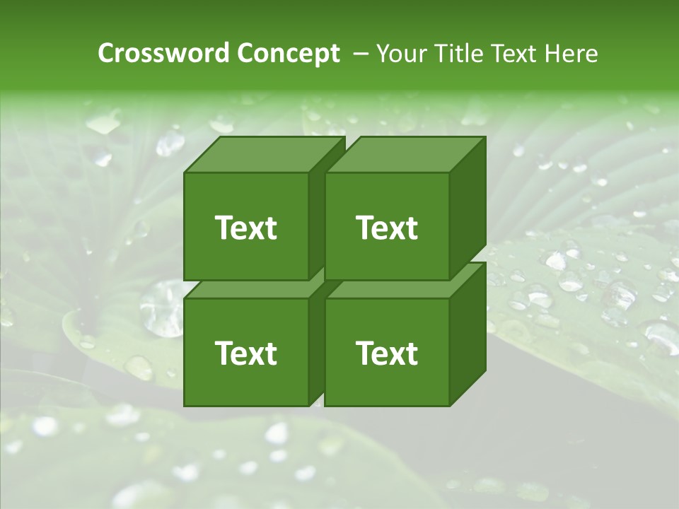 Water Droplets Green PowerPoint Template