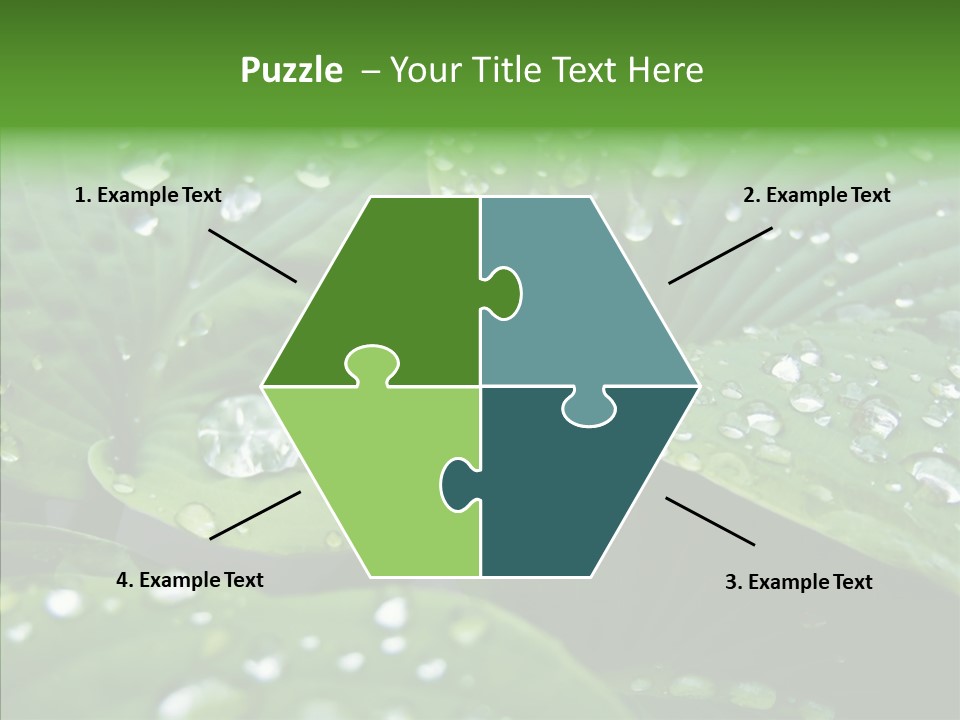 Water Droplets Green PowerPoint Template