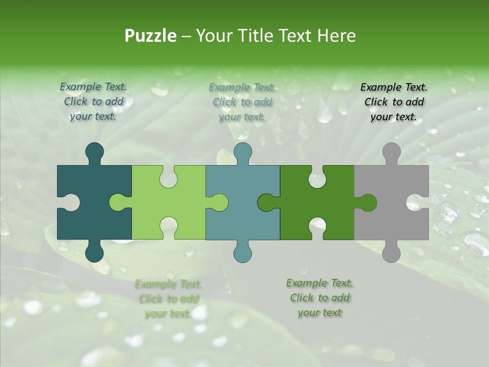 Water Droplets Green PowerPoint Template