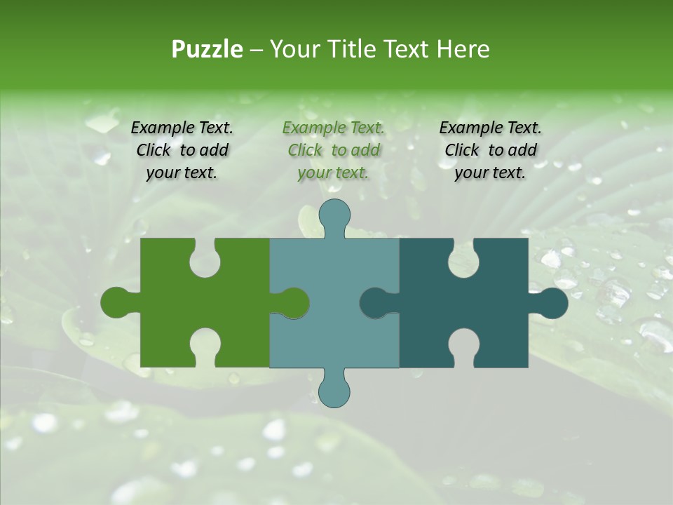 Water Droplets Green PowerPoint Template