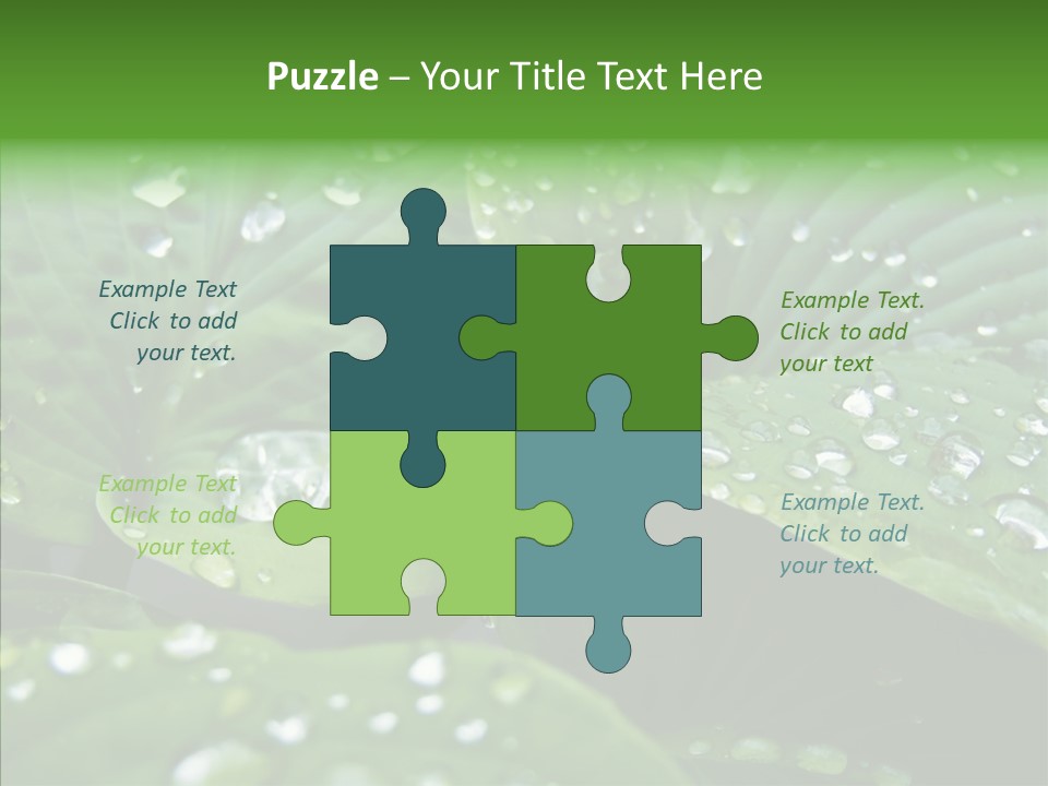 Water Droplets Green PowerPoint Template