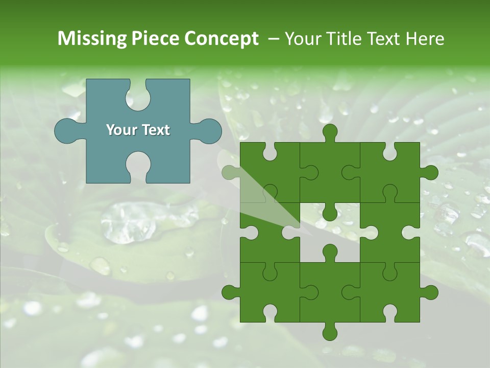 Water Droplets Green PowerPoint Template