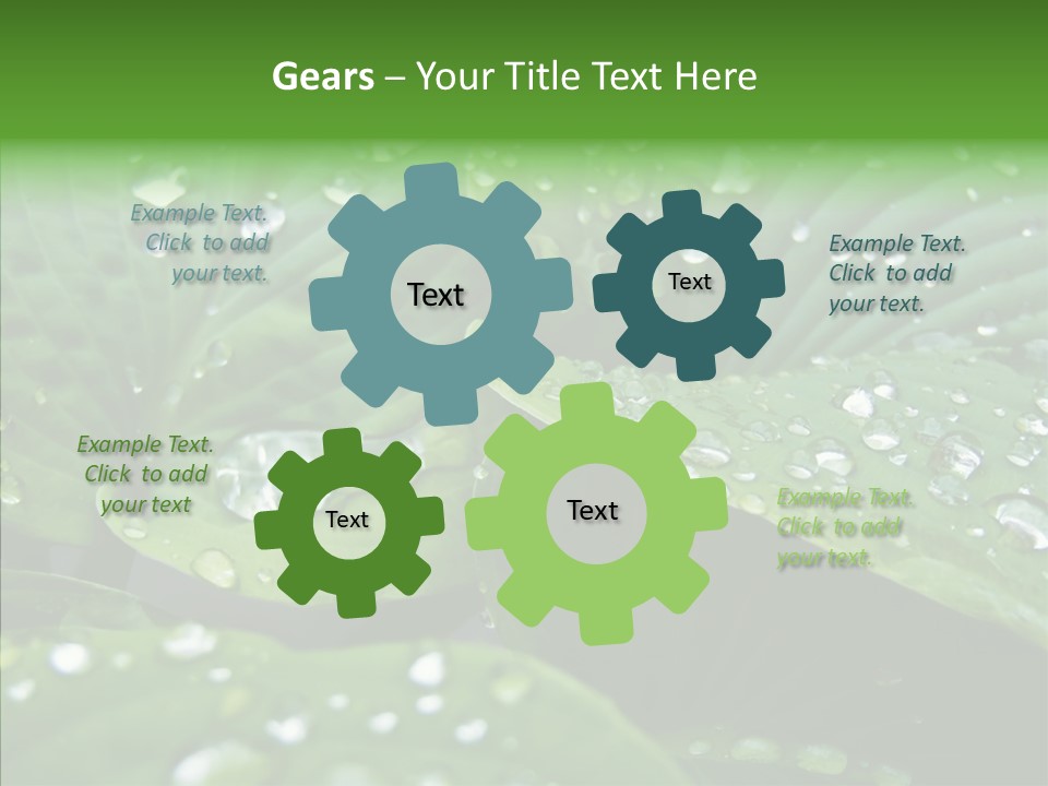Water Droplets Green PowerPoint Template