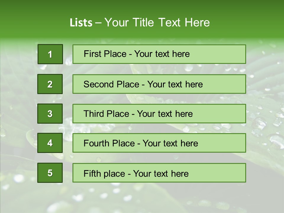 Water Droplets Green PowerPoint Template