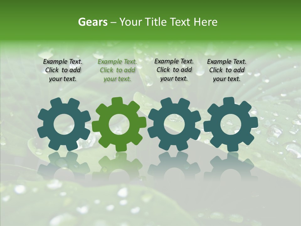 Water Droplets Green PowerPoint Template