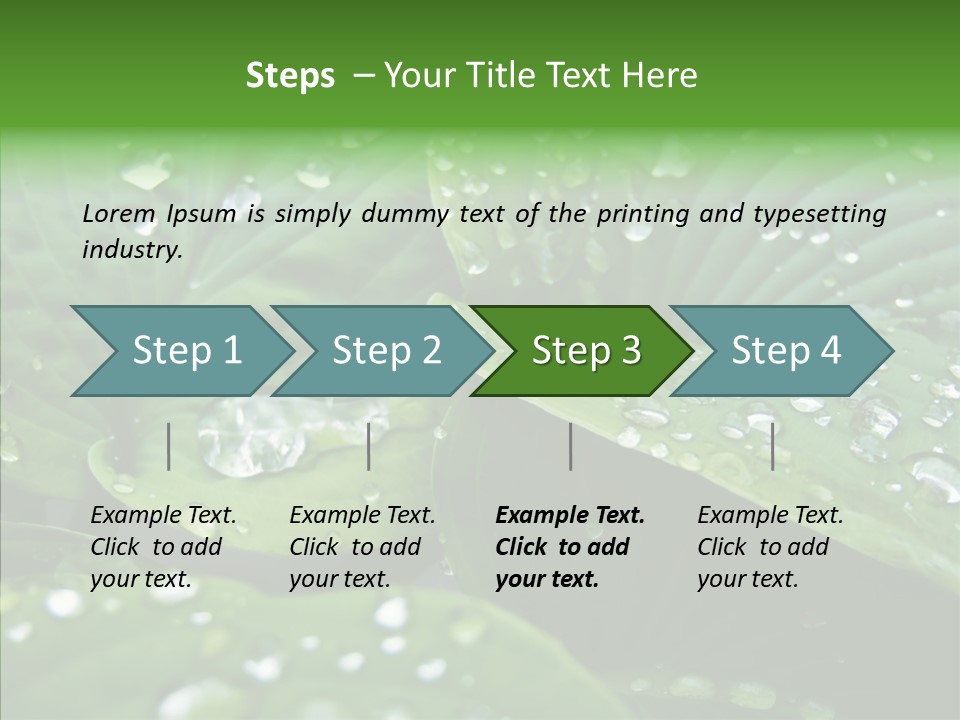 Water Droplets Green PowerPoint Template
