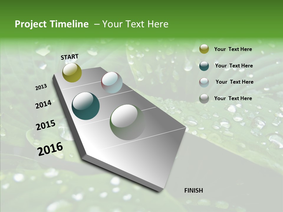 Water Droplets Green PowerPoint Template