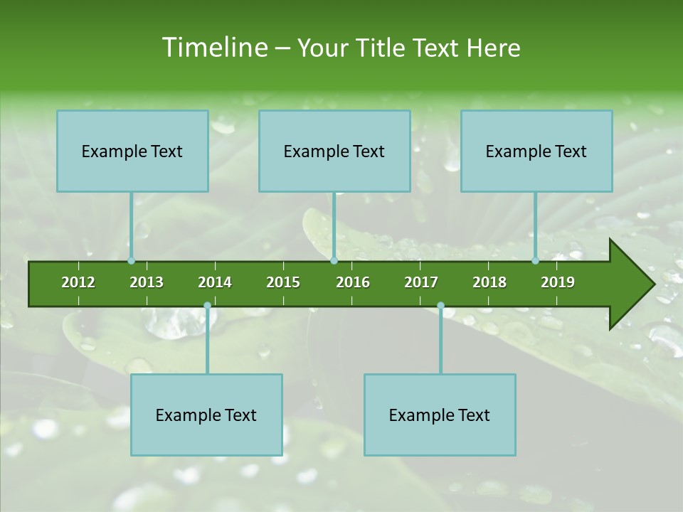 Water Droplets Green PowerPoint Template