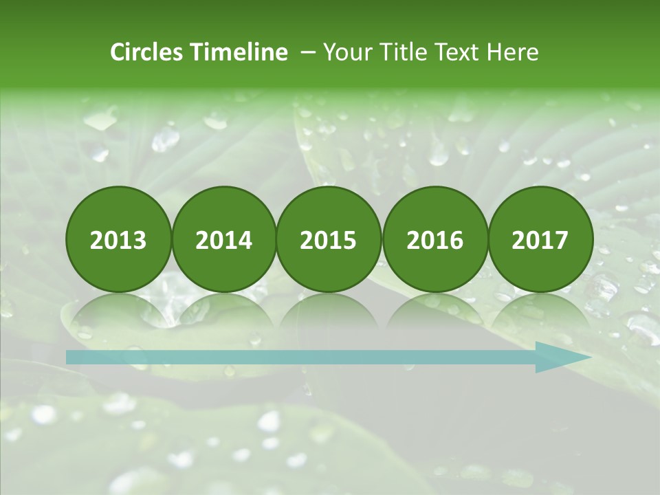 Water Droplets Green PowerPoint Template