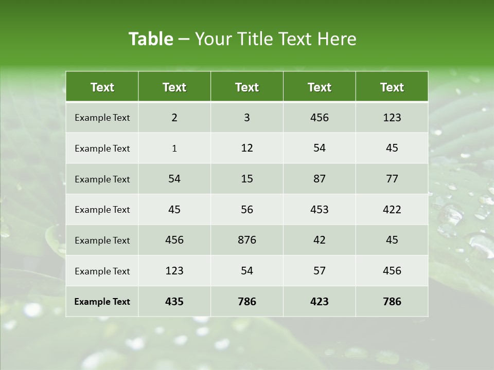 Water Droplets Green PowerPoint Template