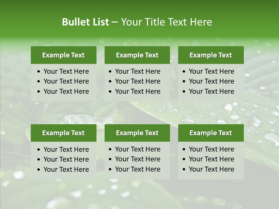 Water Droplets Green PowerPoint Template