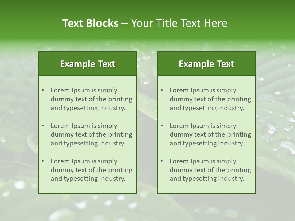 Water Droplets Green PowerPoint Template