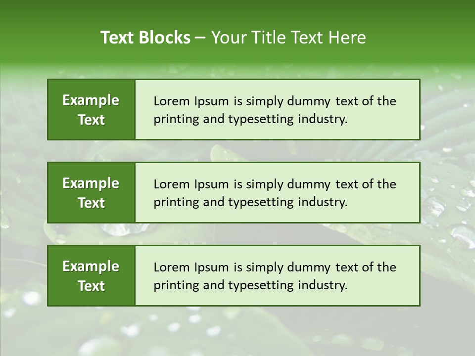 Water Droplets Green PowerPoint Template
