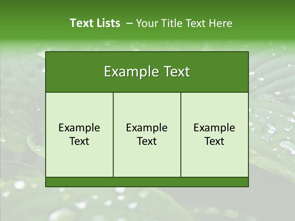 Water Droplets Green PowerPoint Template