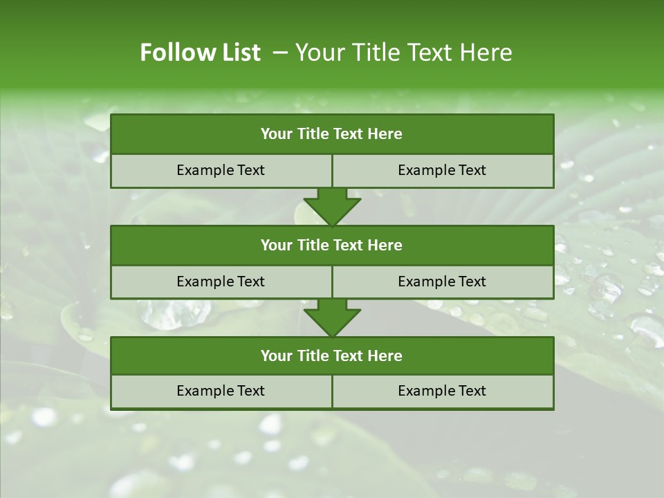 Water Droplets Green PowerPoint Template