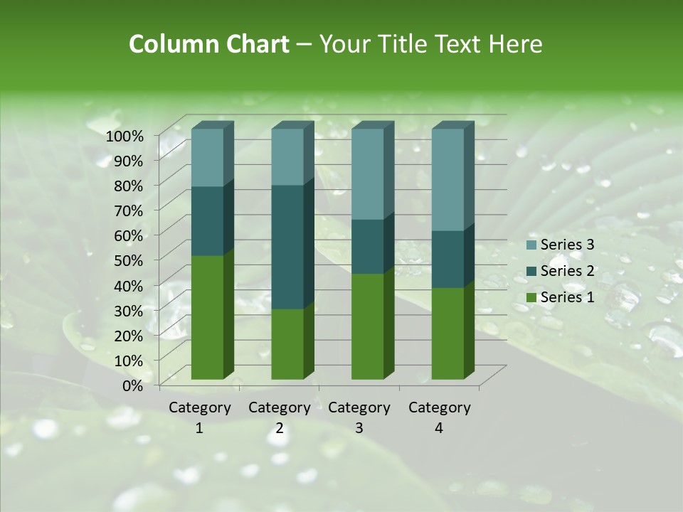 Water Droplets Green PowerPoint Template