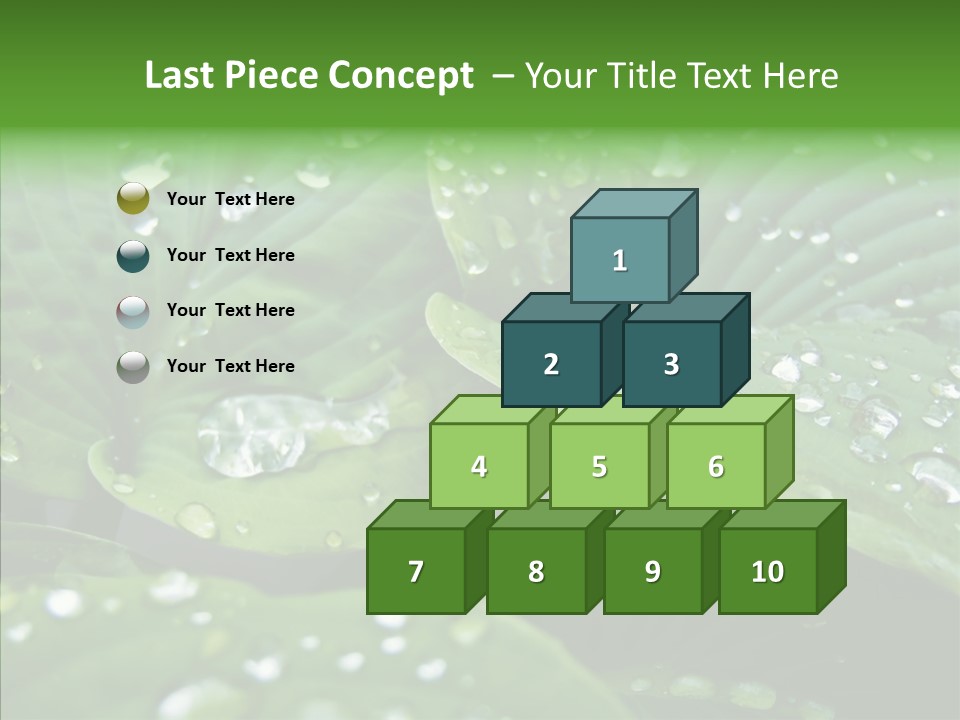 Water Droplets Green PowerPoint Template