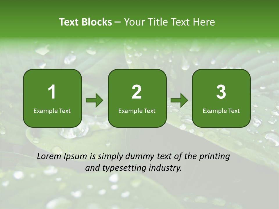 Water Droplets Green PowerPoint Template