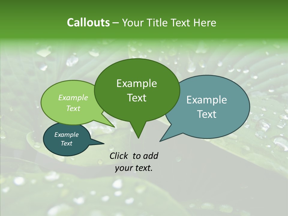 Water Droplets Green PowerPoint Template