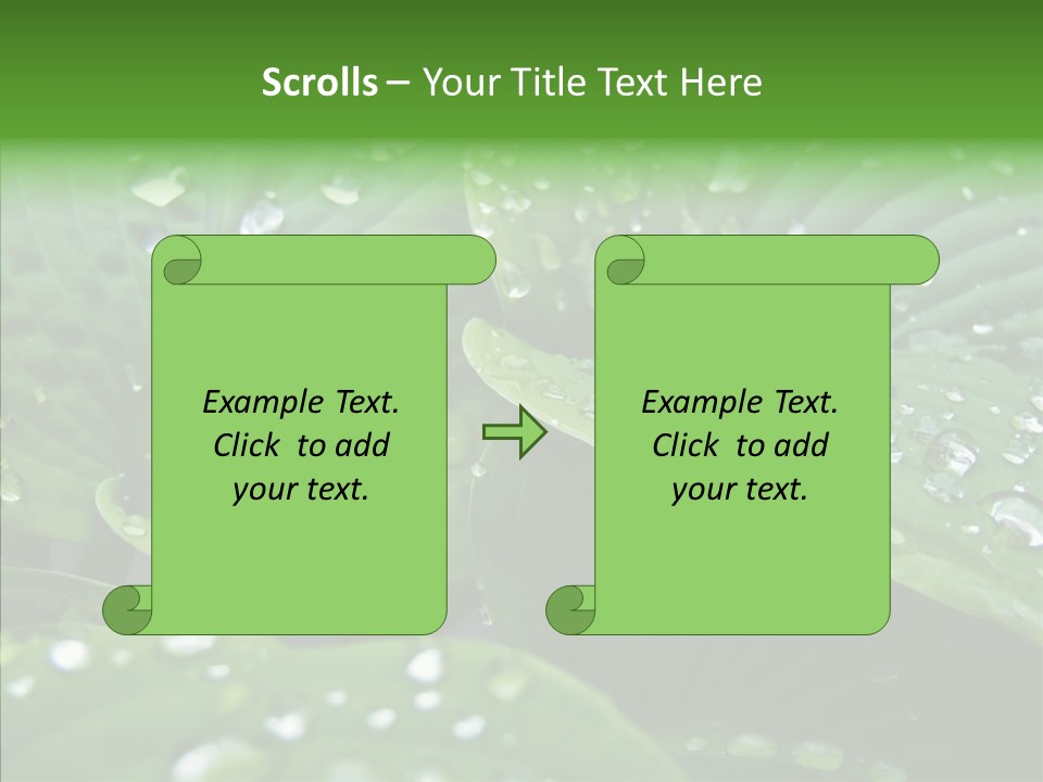 Water Droplets Green PowerPoint Template