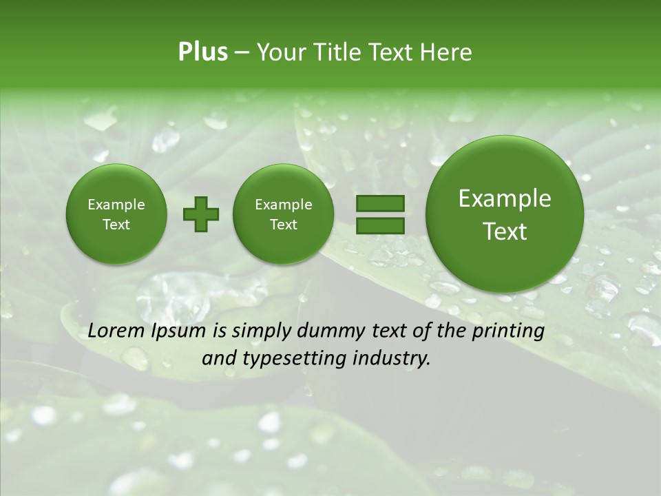Water Droplets Green PowerPoint Template