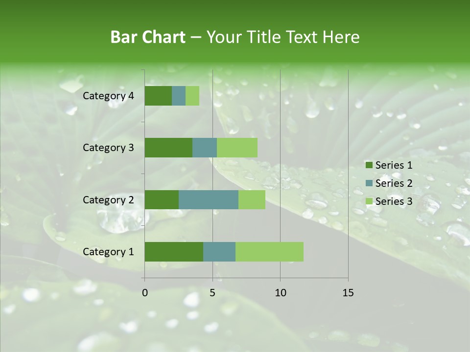 Water Droplets Green PowerPoint Template