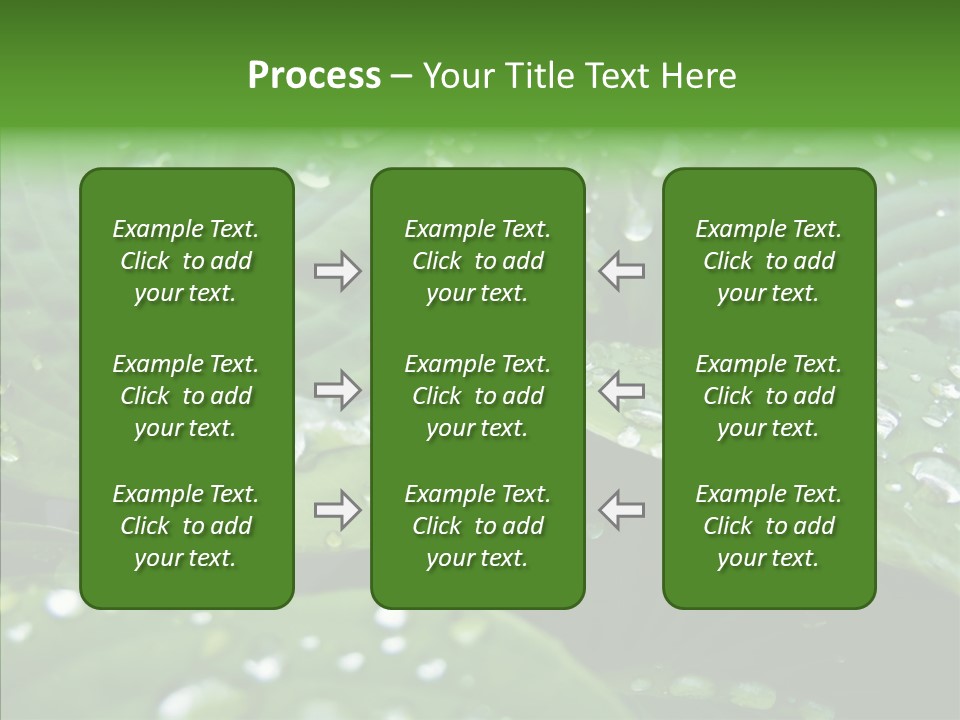 Water Droplets Green PowerPoint Template