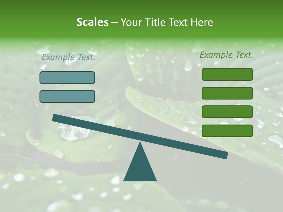 Water Droplets Green PowerPoint Template