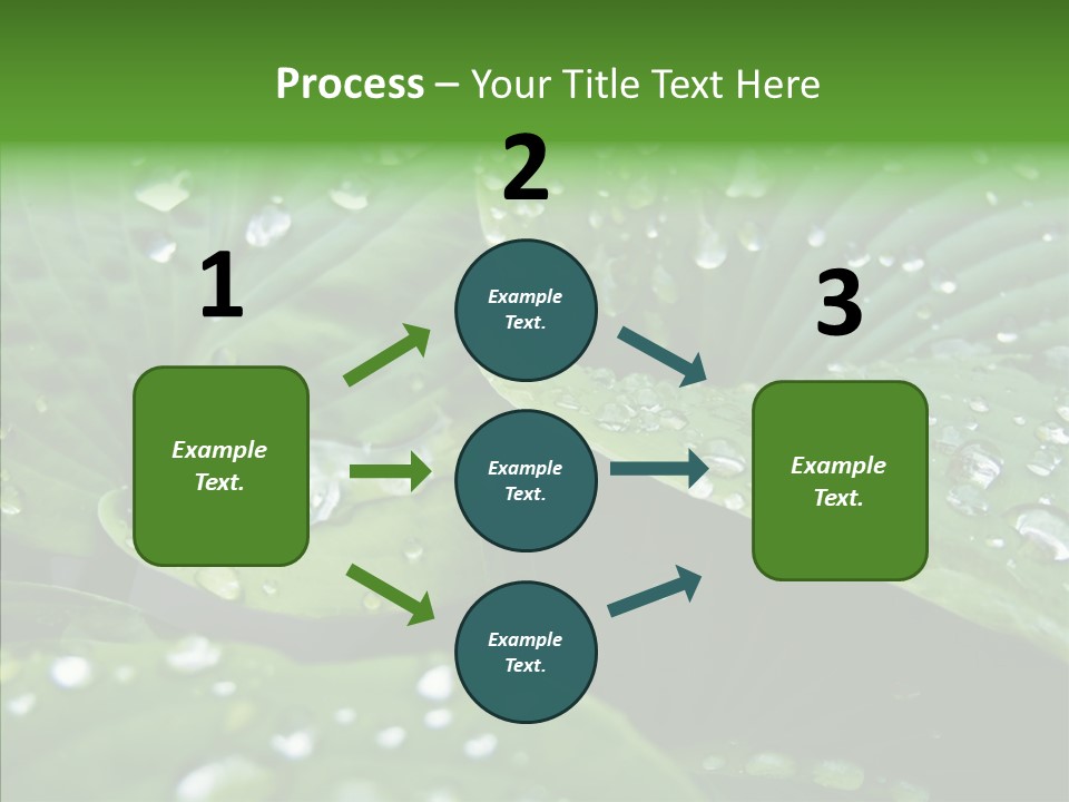 Water Droplets Green PowerPoint Template