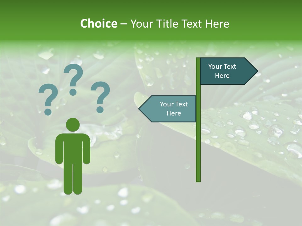 Water Droplets Green PowerPoint Template