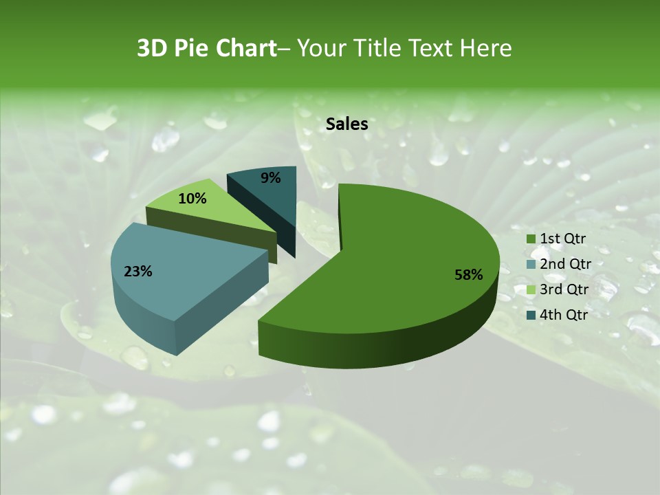 Water Droplets Green PowerPoint Template