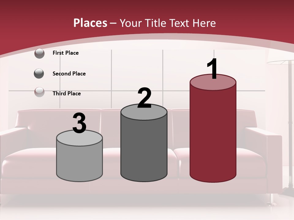 White Illustration Furnishings PowerPoint Template