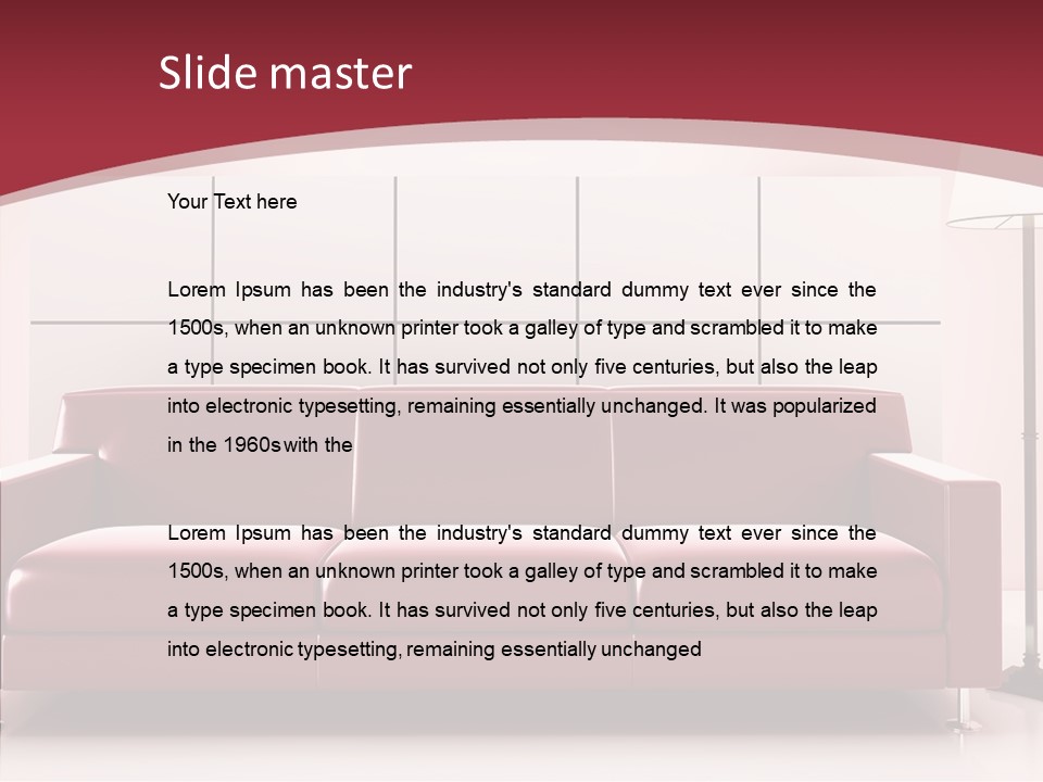 White Illustration Furnishings PowerPoint Template