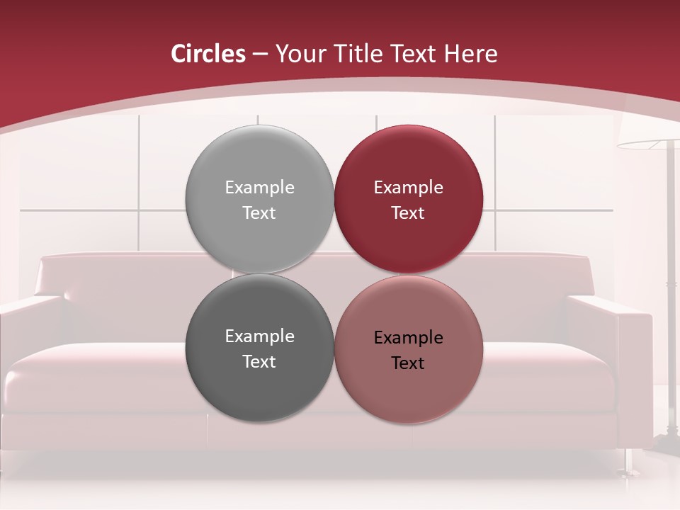 White Illustration Furnishings PowerPoint Template