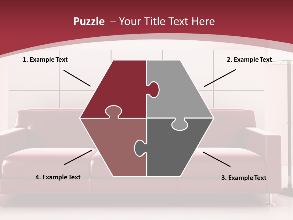 White Illustration Furnishings PowerPoint Template