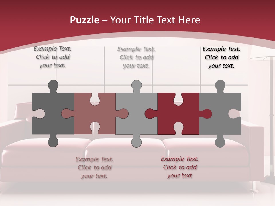 White Illustration Furnishings PowerPoint Template