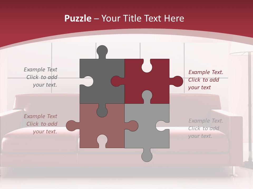 White Illustration Furnishings PowerPoint Template