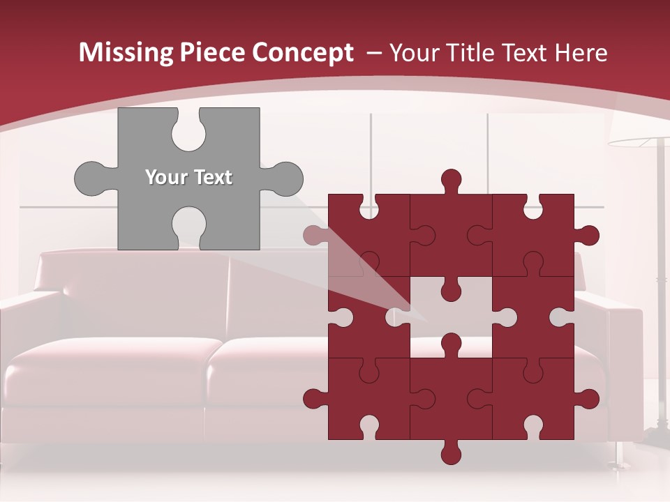 White Illustration Furnishings PowerPoint Template