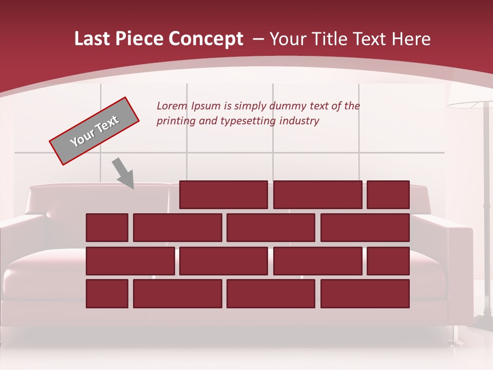 White Illustration Furnishings PowerPoint Template