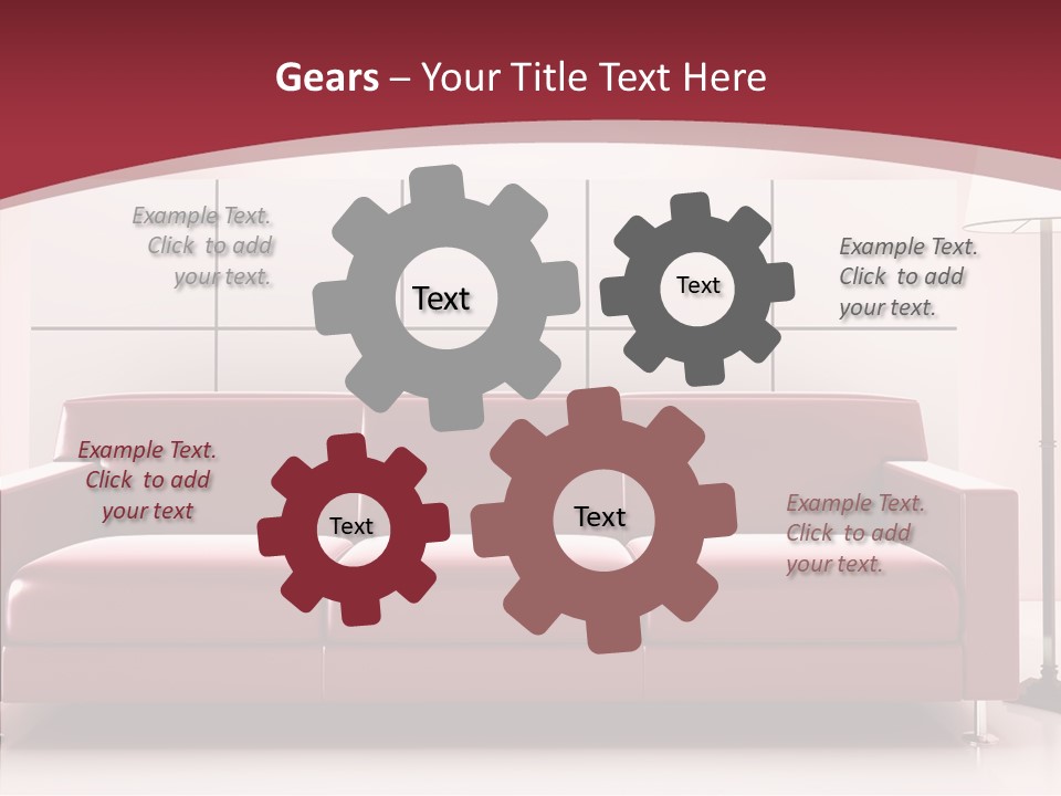 White Illustration Furnishings PowerPoint Template