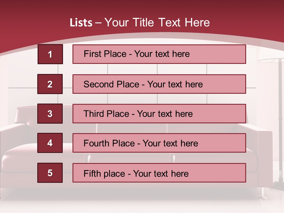 White Illustration Furnishings PowerPoint Template