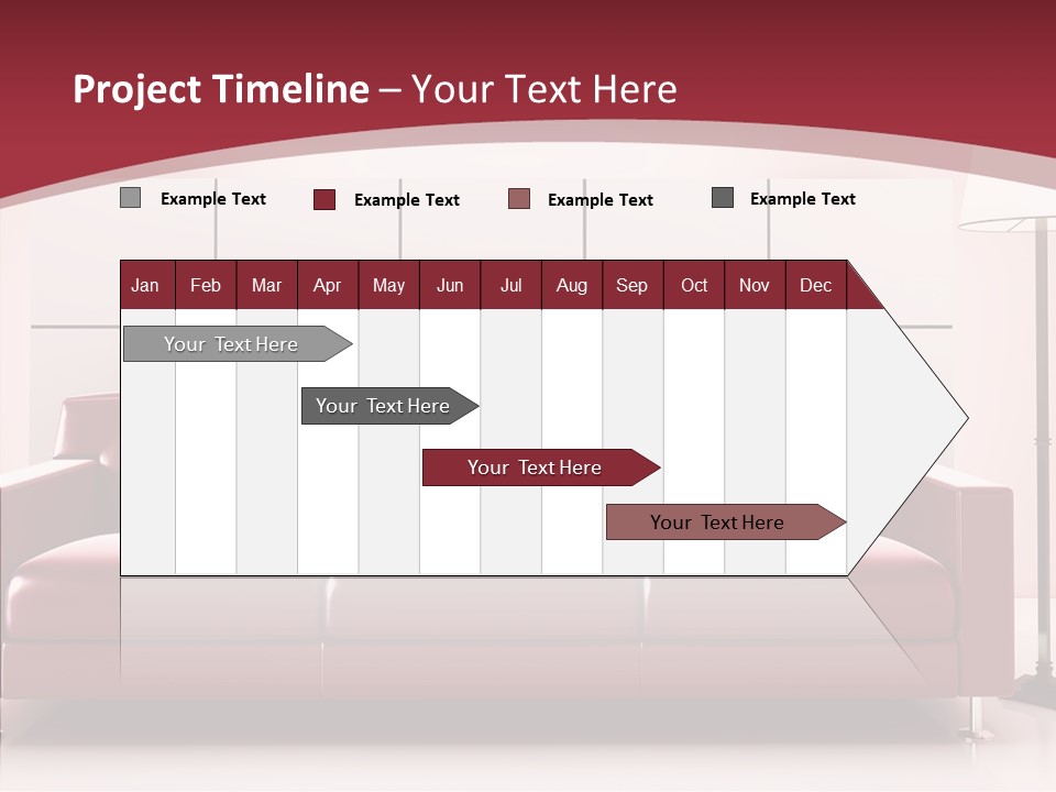 White Illustration Furnishings PowerPoint Template