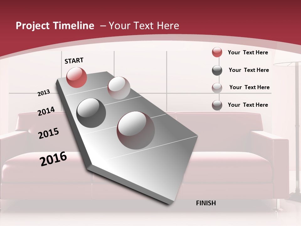 White Illustration Furnishings PowerPoint Template