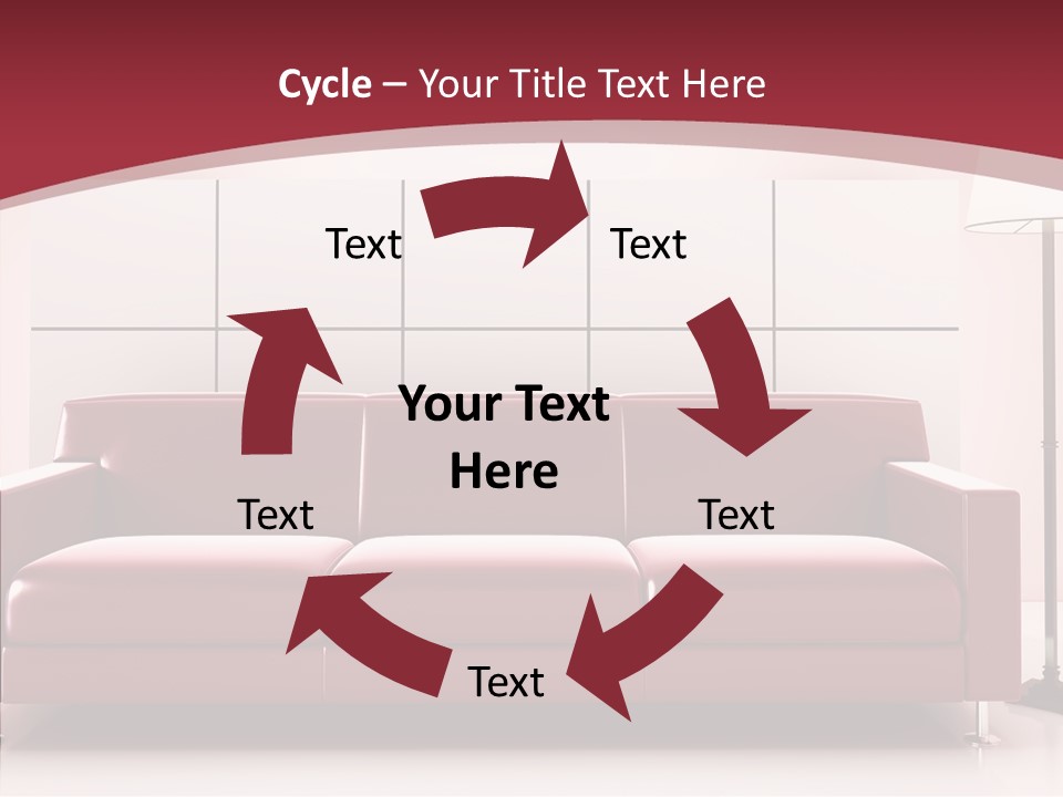 White Illustration Furnishings PowerPoint Template
