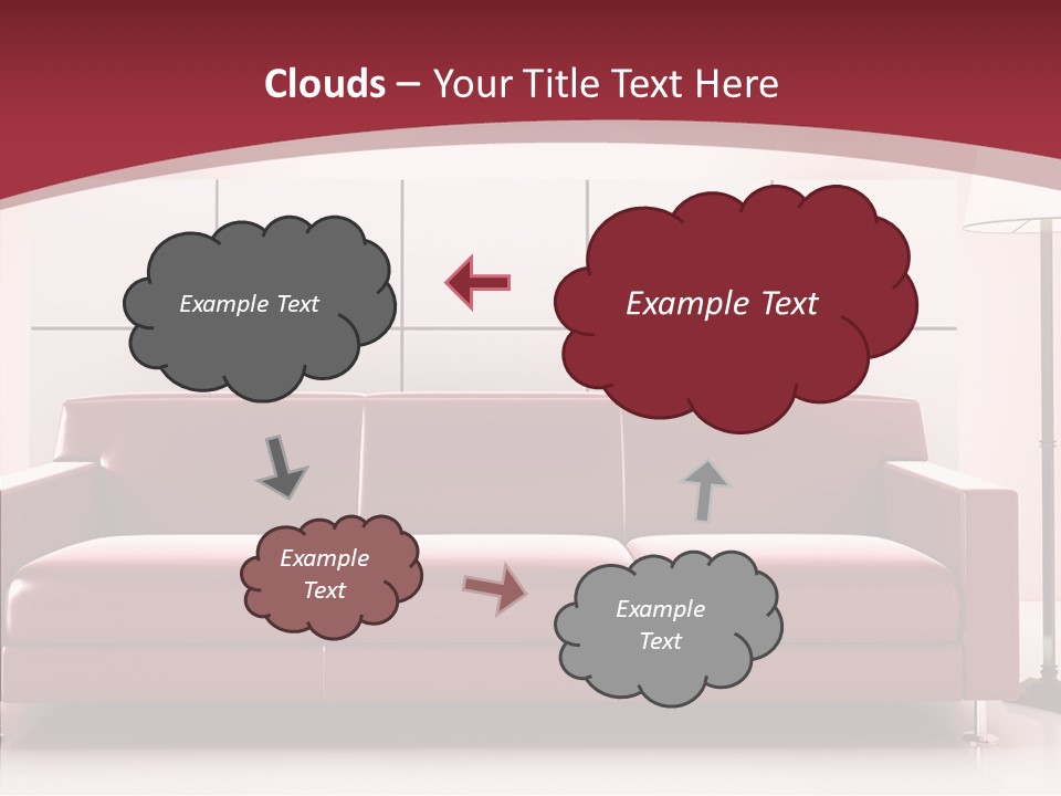 White Illustration Furnishings PowerPoint Template