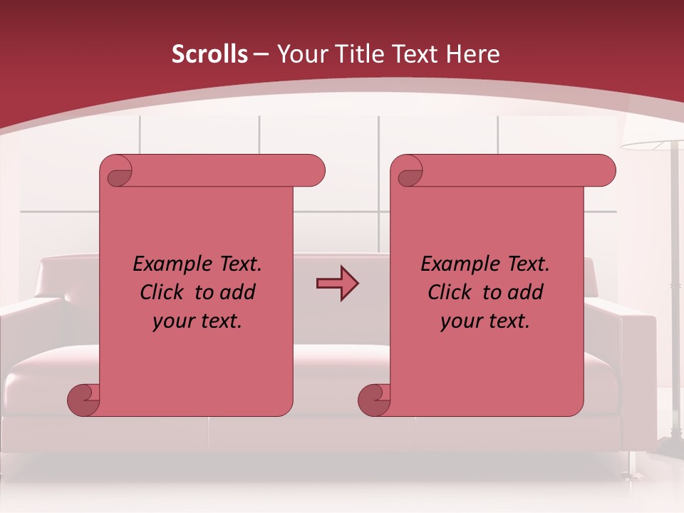 White Illustration Furnishings PowerPoint Template